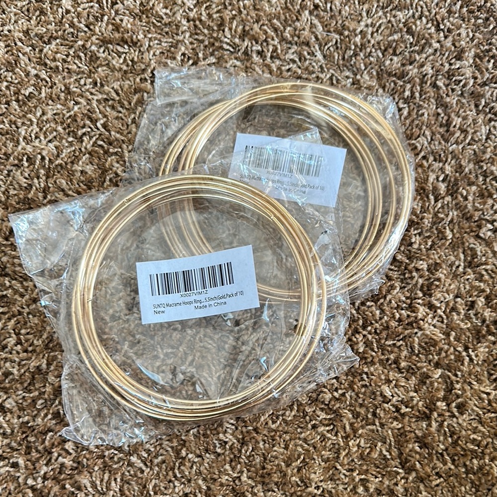 Gold Macrame Hoops